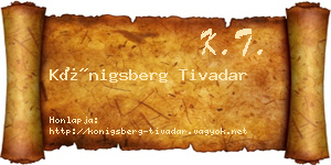 Königsberg Tivadar névjegykártya